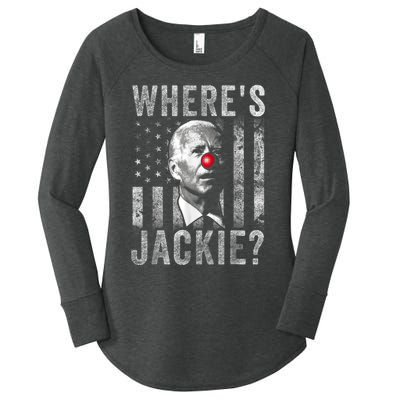 Where's Jackie Funny AntiBiden Women's Perfect Tri Tunic Long Sleeve Shirt