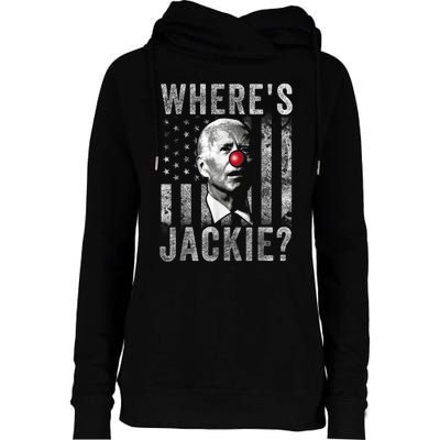 Where's Jackie Funny AntiBiden Womens Funnel Neck Pullover Hood