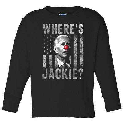 Where's Jackie Funny AntiBiden Toddler Long Sleeve Shirt