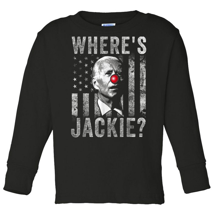 Where's Jackie Funny AntiBiden Toddler Long Sleeve Shirt