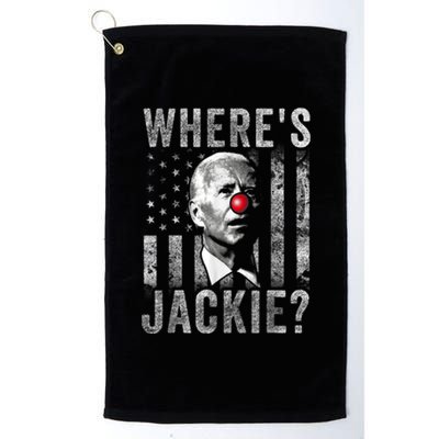 Where's Jackie Funny AntiBiden Platinum Collection Golf Towel