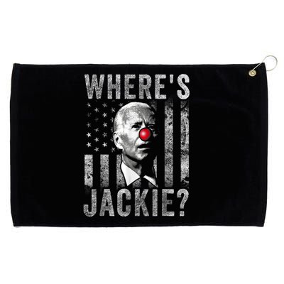 Where's Jackie Funny AntiBiden Grommeted Golf Towel