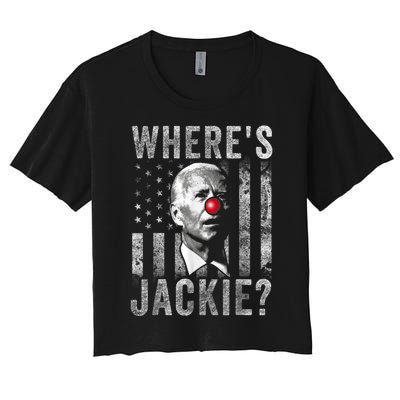 Where's Jackie Funny AntiBiden Women's Crop Top Tee