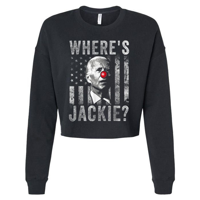 Where's Jackie Funny AntiBiden Cropped Pullover Crew