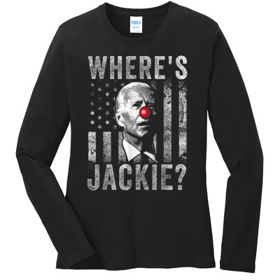 Where's Jackie Funny AntiBiden Ladies Long Sleeve Shirt