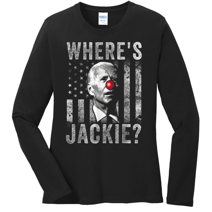 Where's Jackie Funny AntiBiden Ladies Long Sleeve Shirt