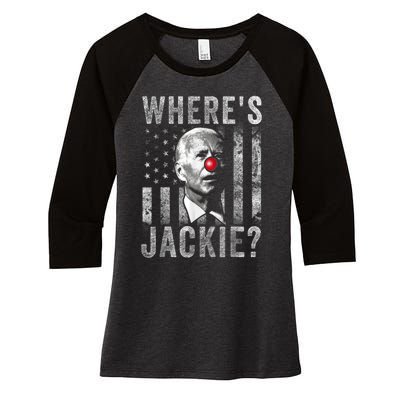 Where's Jackie Funny AntiBiden Women's Tri-Blend 3/4-Sleeve Raglan Shirt