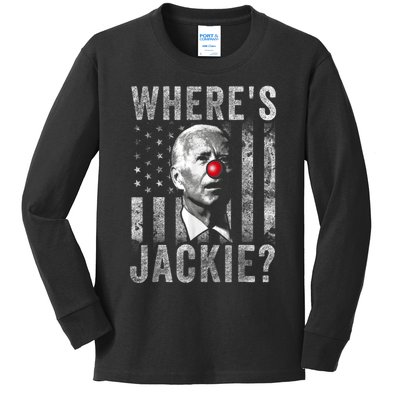 Where's Jackie Funny AntiBiden Kids Long Sleeve Shirt