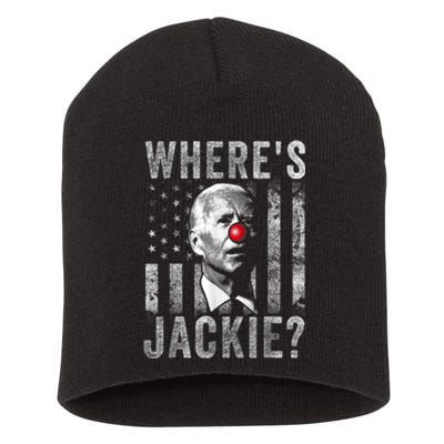 Where's Jackie Funny AntiBiden Short Acrylic Beanie