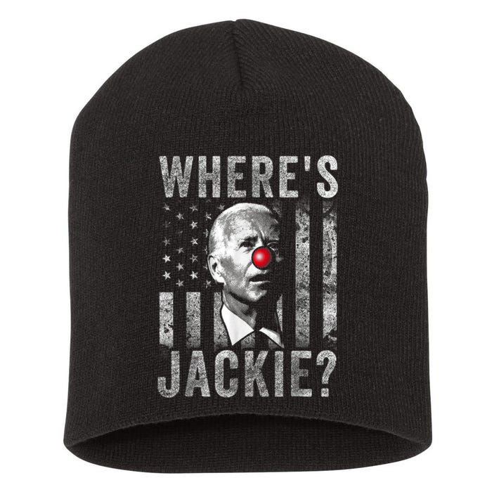 Where's Jackie Funny AntiBiden Short Acrylic Beanie