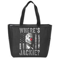 Where's Jackie Funny AntiBiden Zip Tote Bag