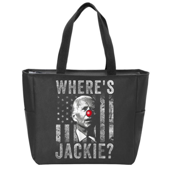 Where's Jackie Funny AntiBiden Zip Tote Bag