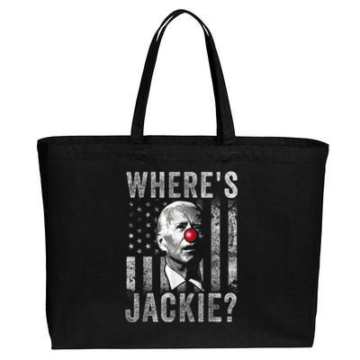 Where's Jackie Funny AntiBiden Cotton Canvas Jumbo Tote