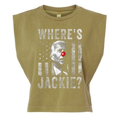 Where's Jackie Funny AntiBiden Garment-Dyed Women's Muscle Tee