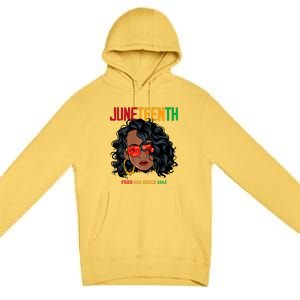 Women Juneteenth Free Ish Since 1865 Afro Queen Black Queen Gift African Pride Premium Pullover Hoodie