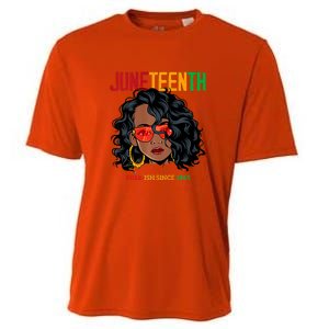 Women Juneteenth Free Ish Since 1865 Afro Queen Black Queen Gift African Pride Cooling Performance Crew T-Shirt