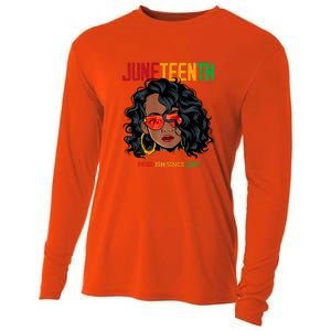 Women Juneteenth Free Ish Since 1865 Afro Queen Black Queen Gift African Pride Cooling Performance Long Sleeve Crew