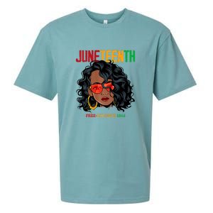 Women Juneteenth Free Ish Since 1865 Afro Queen Black Queen Gift African Pride Sueded Cloud Jersey T-Shirt