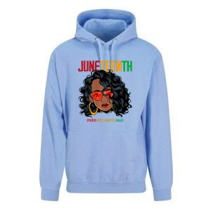 Women Juneteenth Free Ish Since 1865 Afro Queen Black Queen Gift African Pride Unisex Surf Hoodie