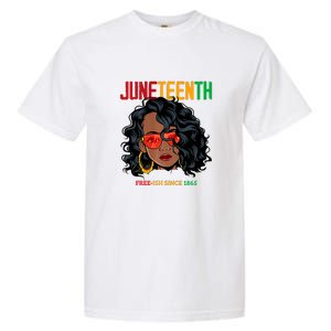 Women Juneteenth Free Ish Since 1865 Afro Queen Black Queen Gift African Pride Garment-Dyed Heavyweight T-Shirt