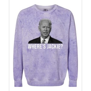 Where's Jackie Funny Joe Biden Meme Colorblast Crewneck Sweatshirt