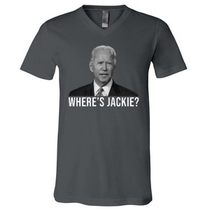 Where's Jackie Funny Joe Biden Meme V-Neck T-Shirt