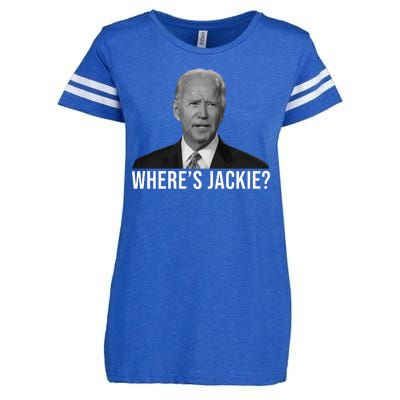 Where's Jackie Funny Joe Biden Meme Enza Ladies Jersey Football T-Shirt