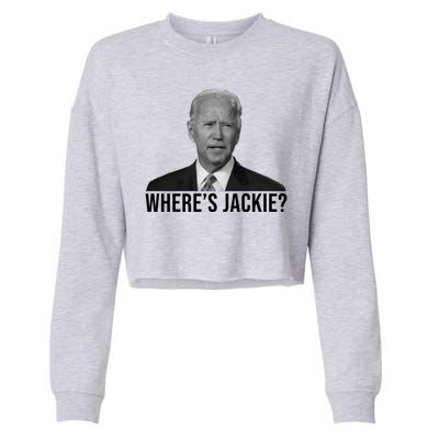 Where's Jackie Funny Joe Biden Meme Cropped Pullover Crew