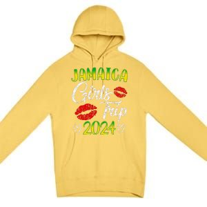 Women Jamaica Girl Trip 2024 Summer Vacation Weekend Funny Premium Pullover Hoodie