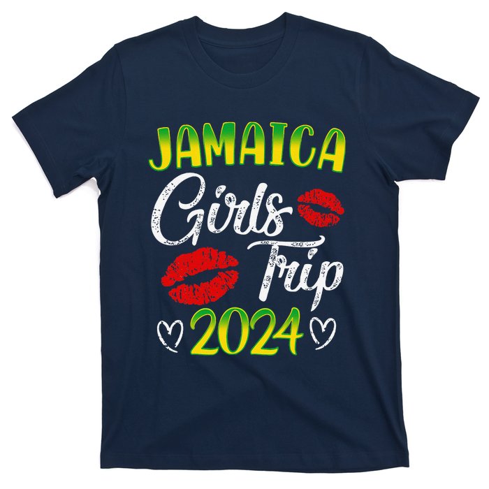 Women Jamaica Girl Trip 2024 Summer Vacation Weekend Funny T-Shirt