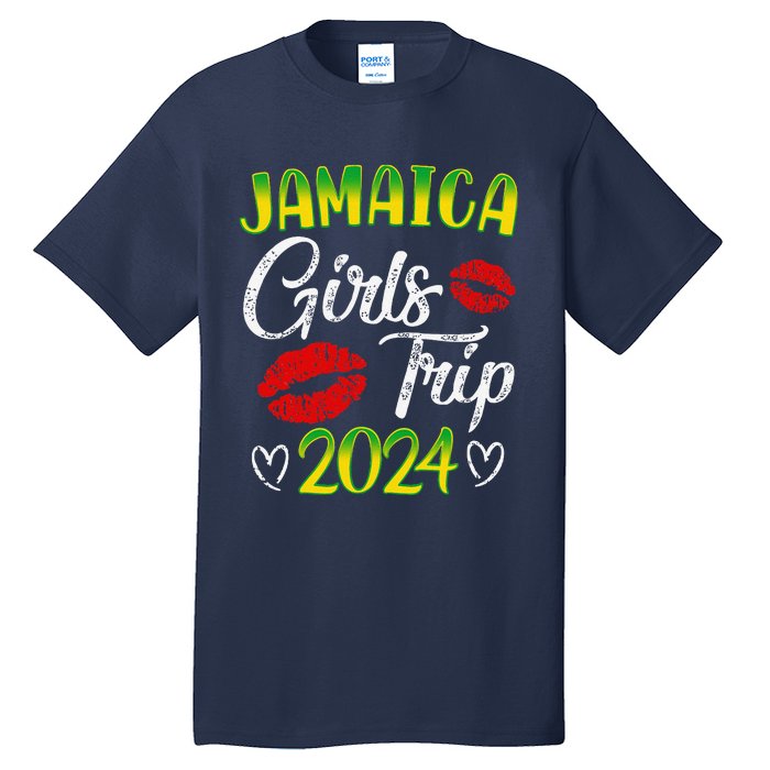 Women Jamaica Girl Trip 2024 Summer Vacation Weekend Funny Tall T-Shirt