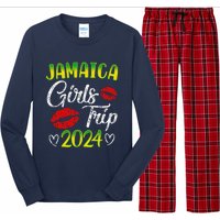 Women Jamaica Girl Trip 2024 Summer Vacation Weekend Funny Long Sleeve Pajama Set