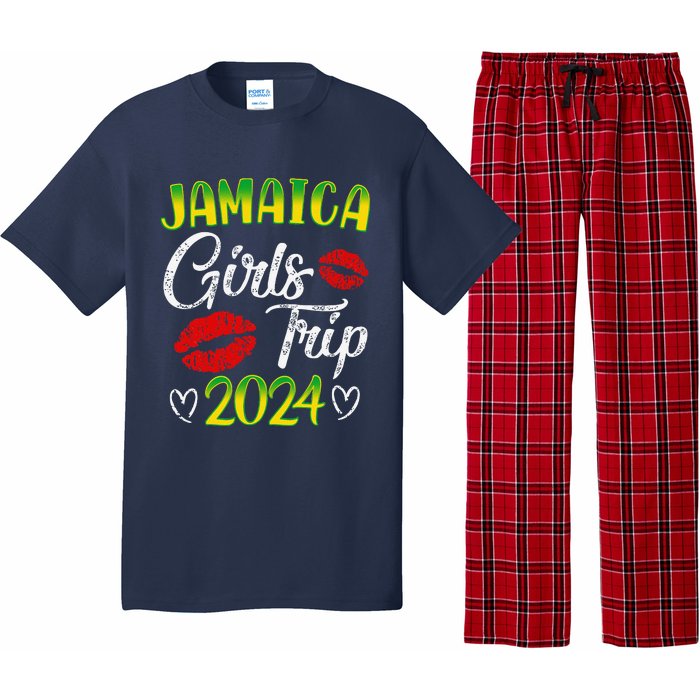 Women Jamaica Girl Trip 2024 Summer Vacation Weekend Funny Pajama Set