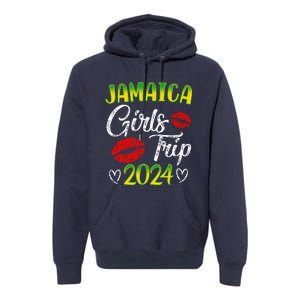 Women Jamaica Girl Trip 2024 Summer Vacation Weekend Funny Premium Hoodie