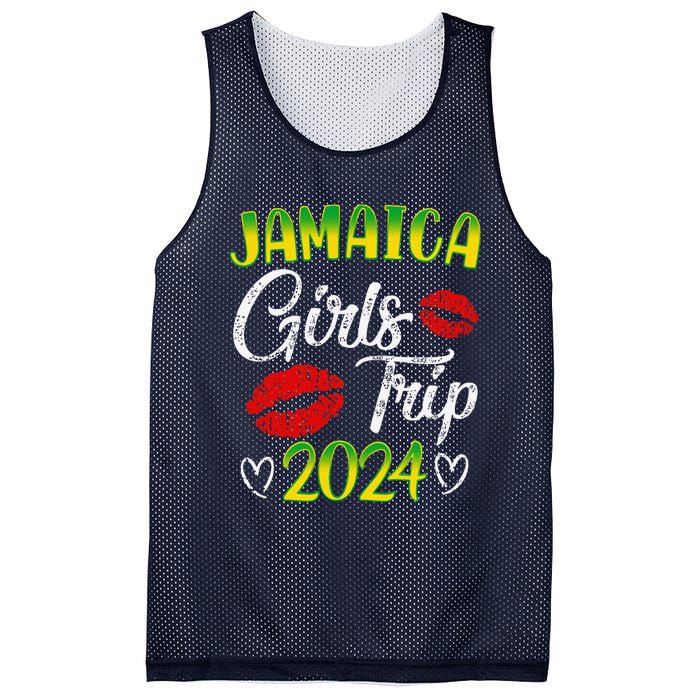 Women Jamaica Girl Trip 2024 Summer Vacation Weekend Funny Mesh Reversible Basketball Jersey Tank