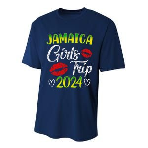 Women Jamaica Girl Trip 2024 Summer Vacation Weekend Funny Performance Sprint T-Shirt