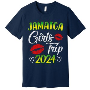 Women Jamaica Girl Trip 2024 Summer Vacation Weekend Funny Premium T-Shirt