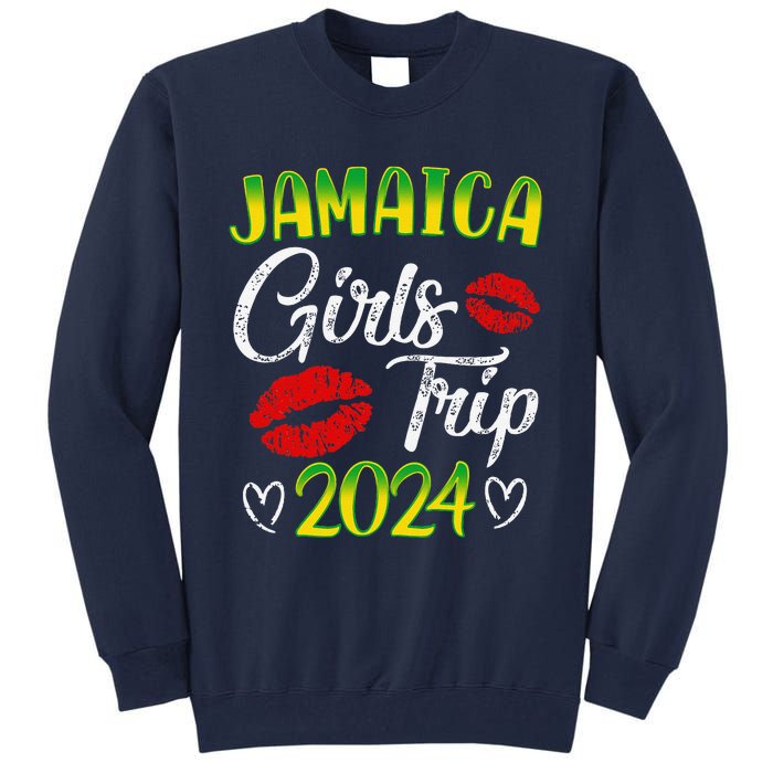 Women Jamaica Girl Trip 2024 Summer Vacation Weekend Funny Tall Sweatshirt