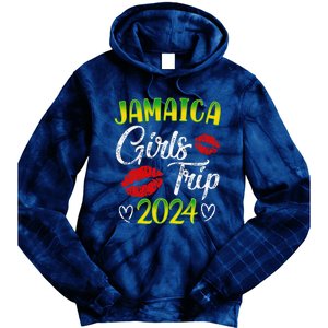 Women Jamaica Girl Trip 2024 Summer Vacation Weekend Funny Tie Dye Hoodie