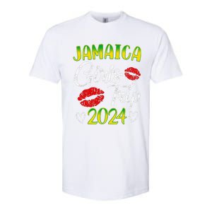 Women Jamaica Girl Trip 2024 Summer Vacation Weekend Funny Softstyle CVC T-Shirt