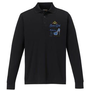 Womens June Girl Stepping Into My Birthday Gift For Gemini Womens Performance Long Sleeve Polo