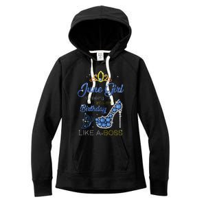 Womens June Girl Stepping Into My Birthday Gift For Gemini Womens Women's Fleece Hoodie