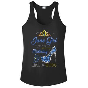 Womens June Girl Stepping Into My Birthday Gift For Gemini Womens Ladies PosiCharge Competitor Racerback Tank