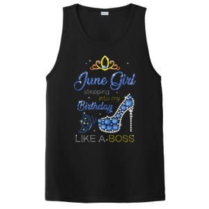 Womens June Girl Stepping Into My Birthday Gift For Gemini Womens PosiCharge Competitor Tank