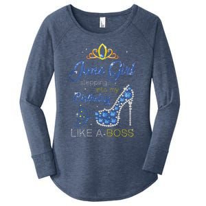 Womens June Girl Stepping Into My Birthday Gift For Gemini Womens Women's Perfect Tri Tunic Long Sleeve Shirt