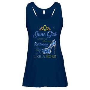 Womens June Girl Stepping Into My Birthday Gift For Gemini Womens Ladies Essential Flowy Tank