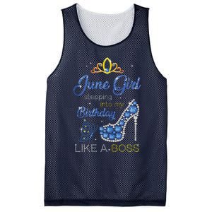 Womens June Girl Stepping Into My Birthday Gift For Gemini Womens Mesh Reversible Basketball Jersey Tank