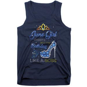 Womens June Girl Stepping Into My Birthday Gift For Gemini Womens Tank Top