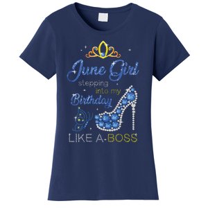 Womens June Girl Stepping Into My Birthday Gift For Gemini Womens Women's T-Shirt