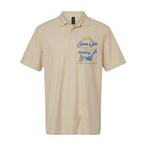 Womens June Girl Stepping Into My Birthday Gift For Gemini Womens Softstyle Adult Sport Polo